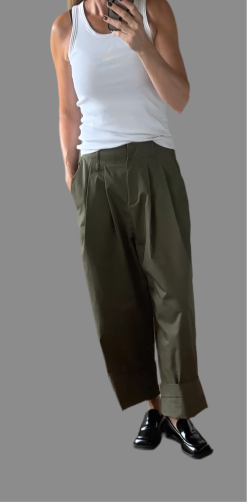 LouLou Cotton pants// Army