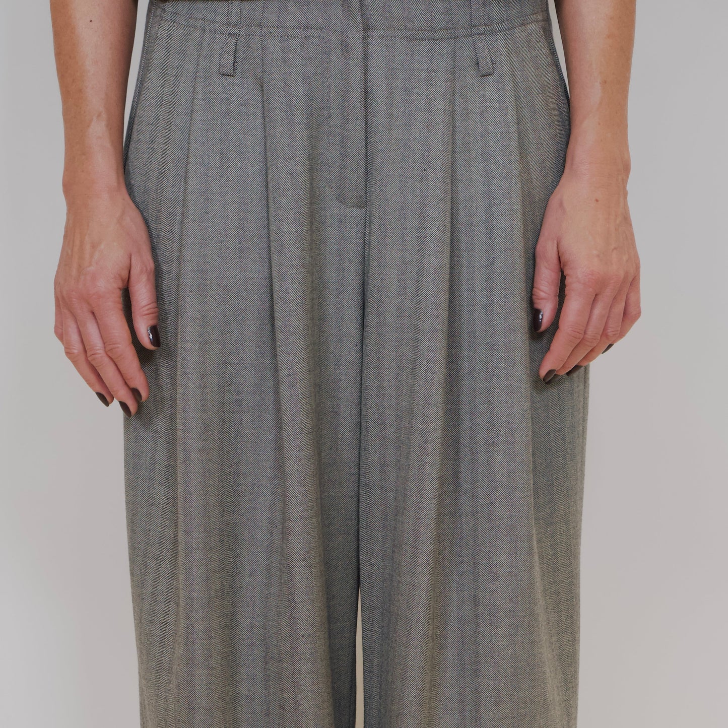 LouLou pants Herringbone Light Grey