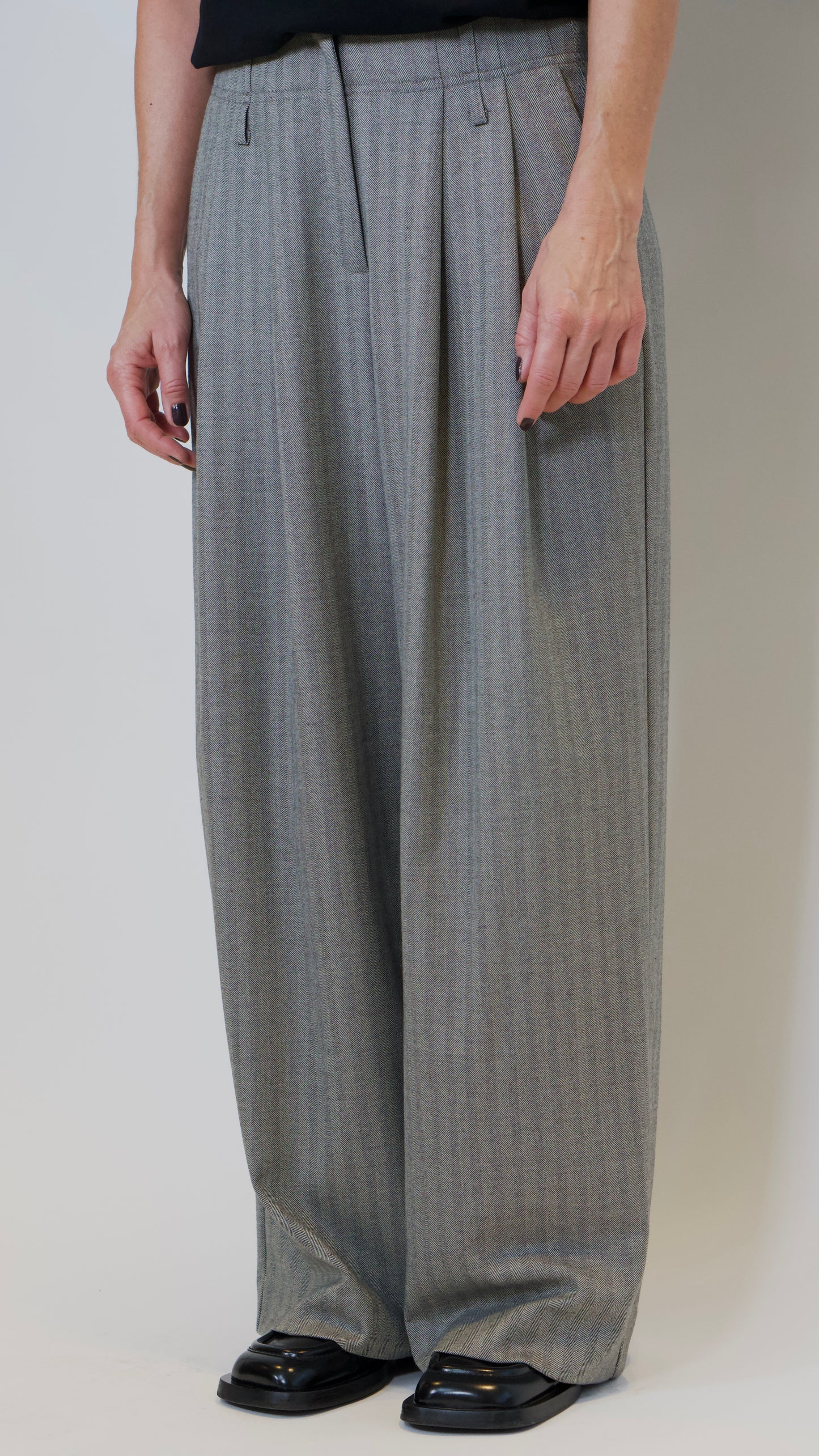 LouLou pants Herringbone Light Grey