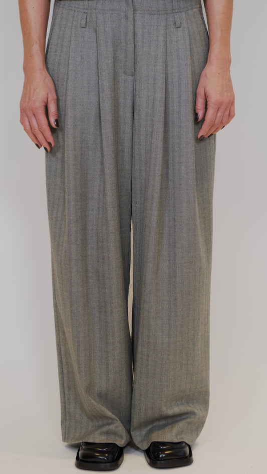 LouLou pants Herringbone Light Grey