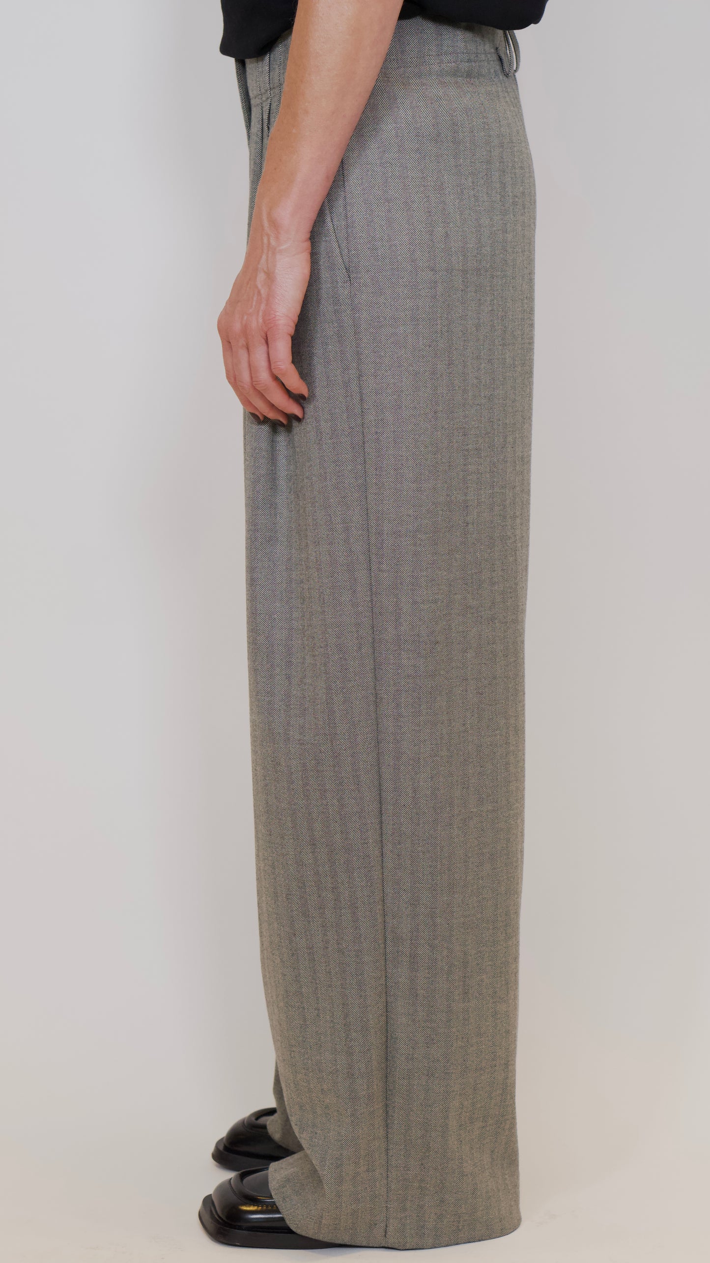 LouLou pants Herringbone Light Grey