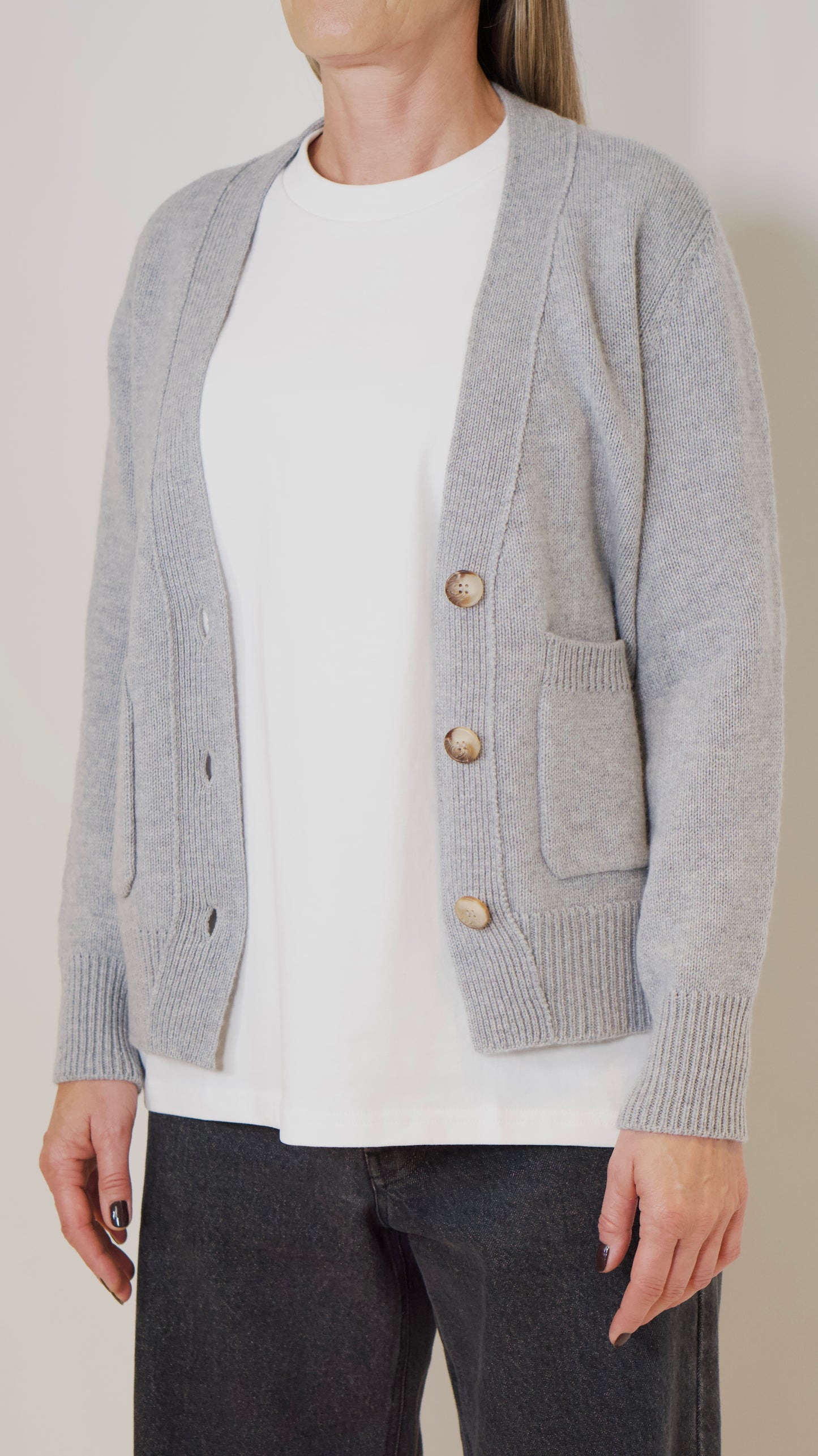 Cashmere Cardigan Grey