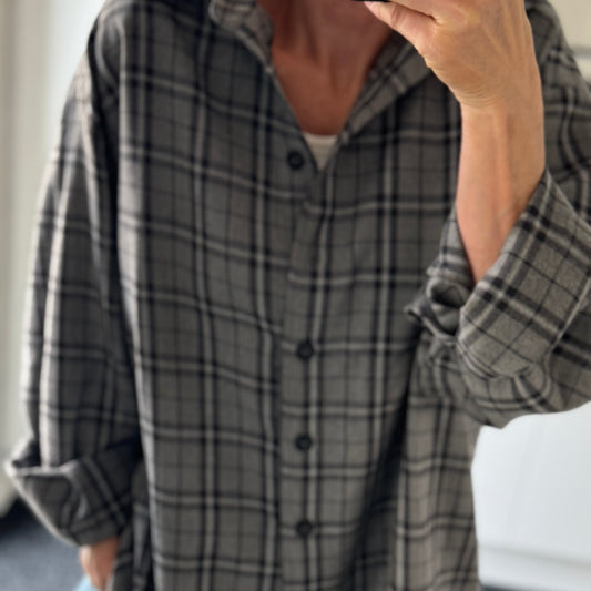 ENZO shirt / grey check