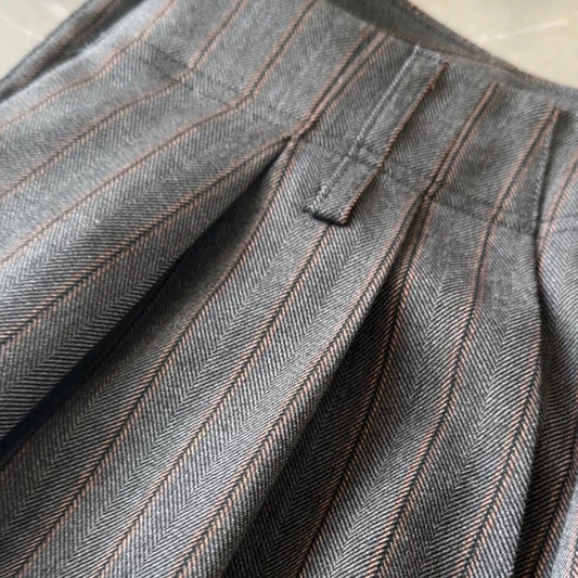LouLou pants, Black Herringbone camel stripe