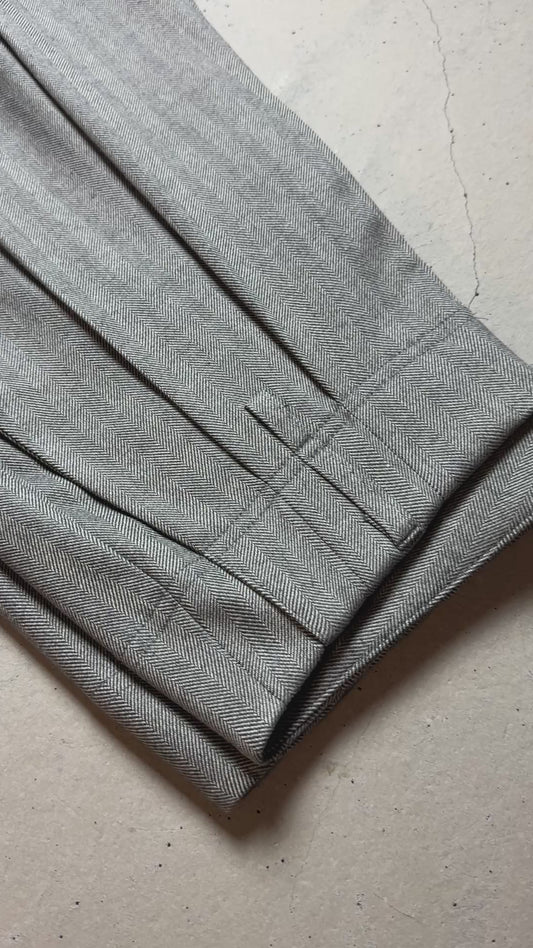 LouLou pants Herringbone Light Grey